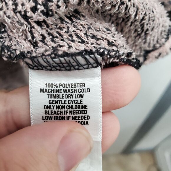 New Directions Women's Rose Black‎ Abstract Cowl Neck Sharkbite Hem Sweater XL - Picture 5 of 7